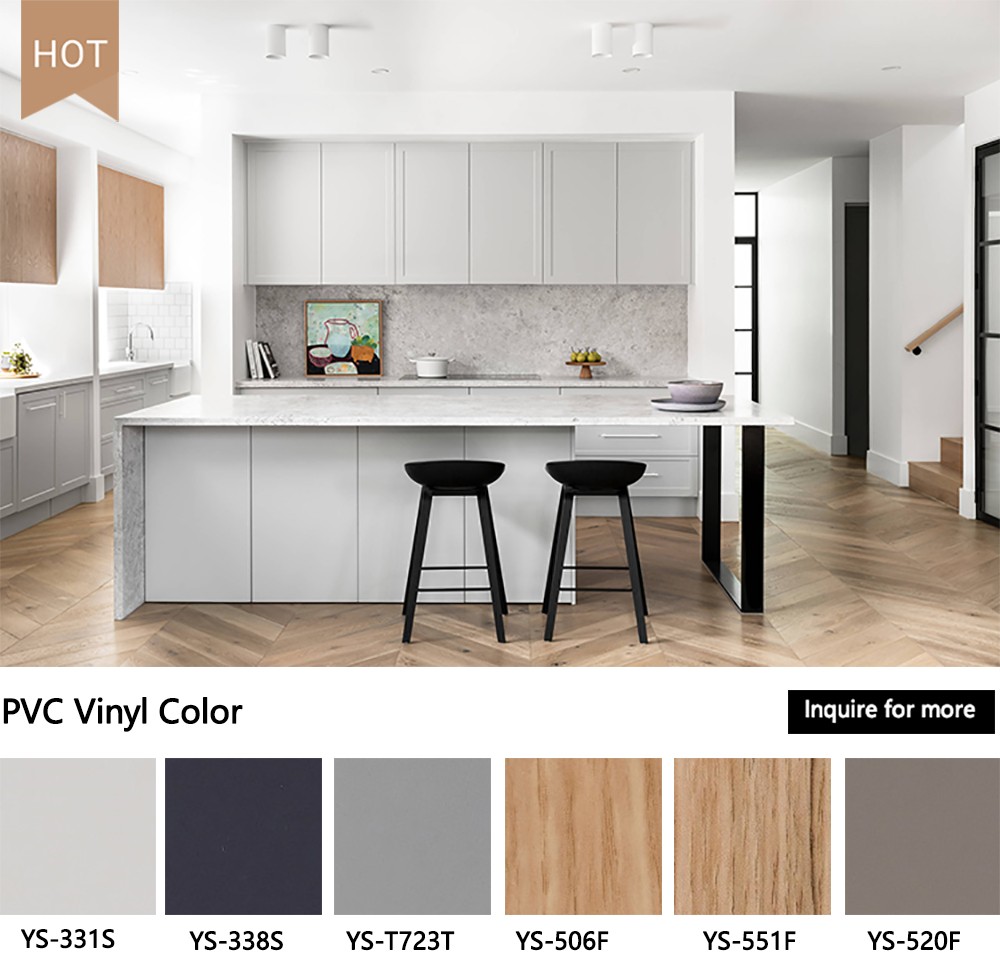 PVC Vinyl kitchen cabinet