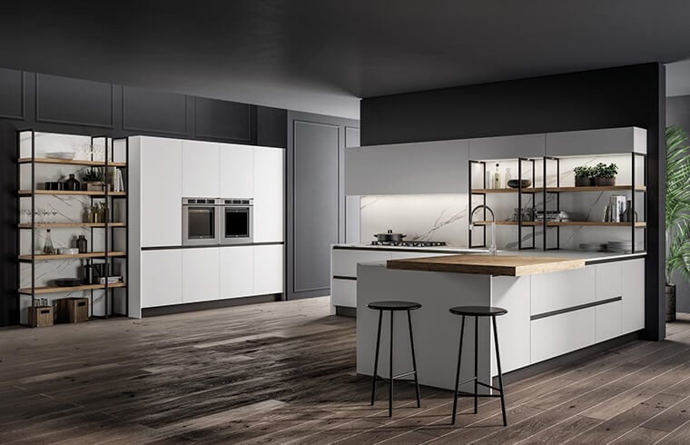 One-stop White Matt Finish Lacquer Kitchen Cabinets