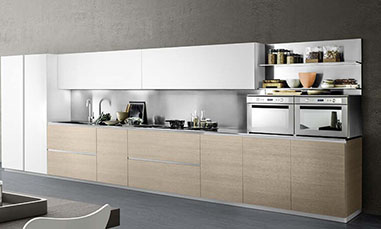 Wood Veneer Kitchen Cabinets