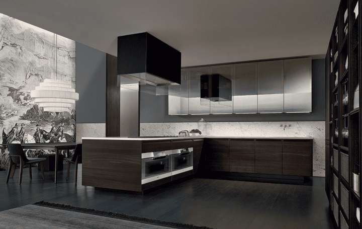 Wood Veneer Kitchen Cabinets