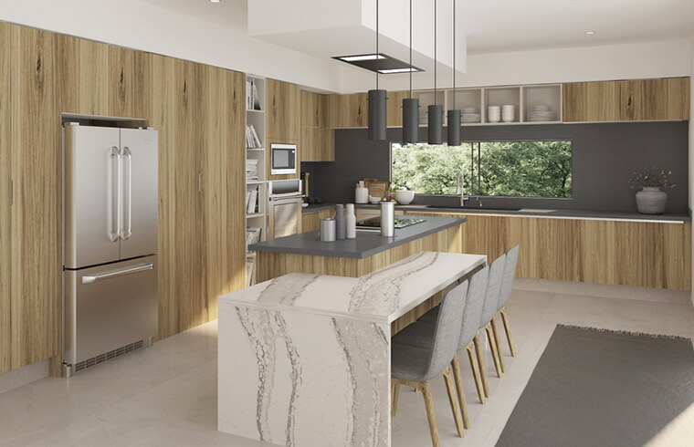 walnut kitchen cabinet