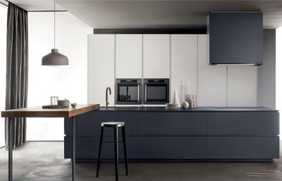 Lacquer White & Grey Modern Kitchen 