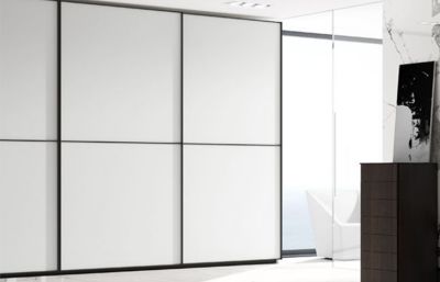 Sliding High Gloss White Door Wardrobe