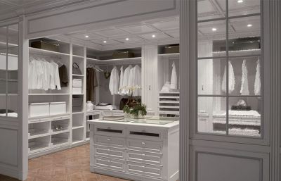 Lyxig design walk-in closet