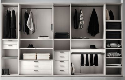 Vit melamin walk-in closet enkel design