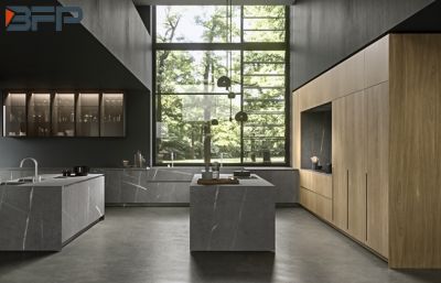 Modern Luxury Wooden Melamine Kitchen Cabinet with Blum Hardware