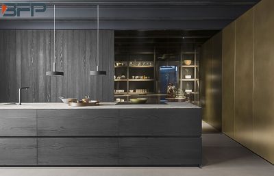 Modern Luxury Wooden Gray High Pressure Laminated Kitchen Cabinet