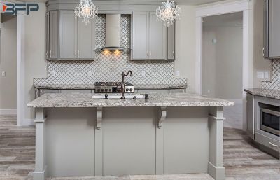 Klasik Tasarım Ada Stili Rustik Gri Mat Kaplama Mutfak Dolapları