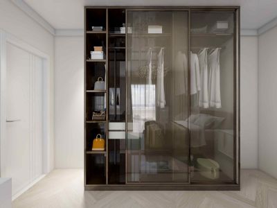 BFP Modern Glass Sliding Door Wardrobe | Display & Storage Cabinet