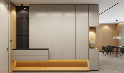 Multi-Functional Matte Lacquer Storage Cabinet for Entryway and Buffet Area