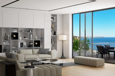 Wall-to-Wall Combination Bookshelf And TV Stand Unit