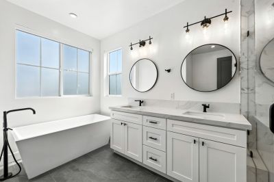 Classic White Shaker Double Sink Bathroom Vanity Cabinet