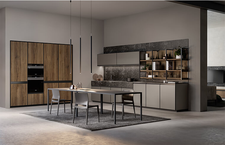 Bag-ong Modelo Modernong Matt Finish Gray Lacquer Kitchen Cabinets