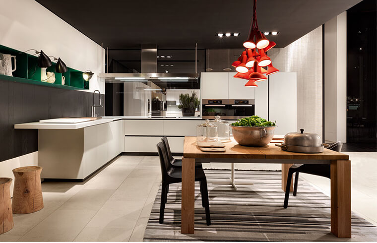 Parmak Çekmeli Kapı Stili Lake Mutfak Dolabı