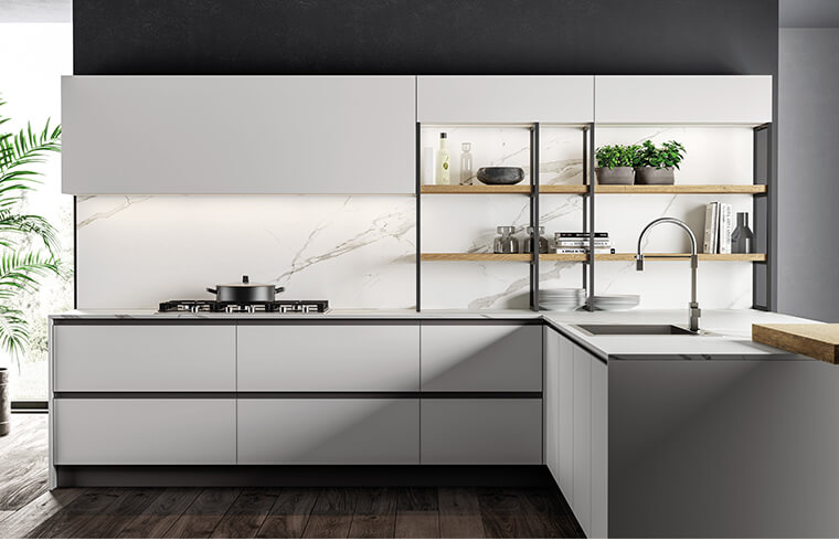 One-stop White Matt Finish Lacquer Kitchen Cabinets