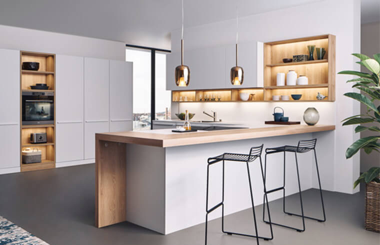 Duha ka Pac White Flat Door European Style Mordern Kitchen Cabinet