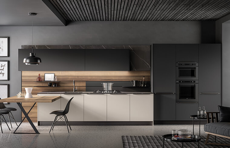 Popular White and Balck Lacquer Kitchen Design