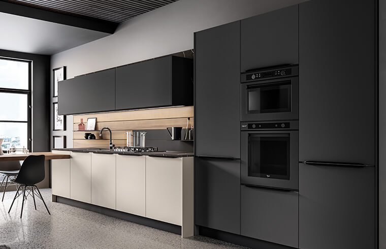 Popular White and Balck Lacquer Kitchen Design