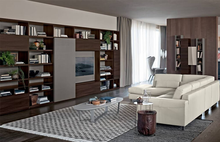 Wood Book Shelf And Display Shelf For Living Room