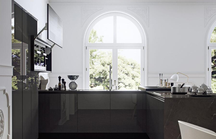 PVC Vinyl Kitchen With Quartz Counter Top