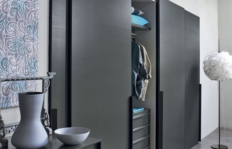 モダンなヨーロピアンスタイルのメラミン製スライドドアワードローブ