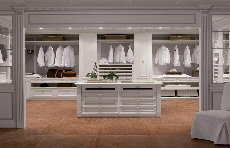 European Style White PVC Walk In Closet