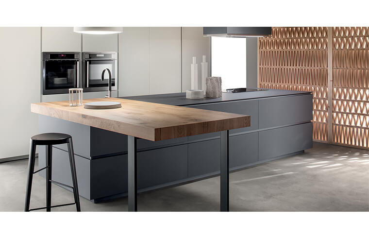 Lake Beyaz ve Gri Modern Mutfak 