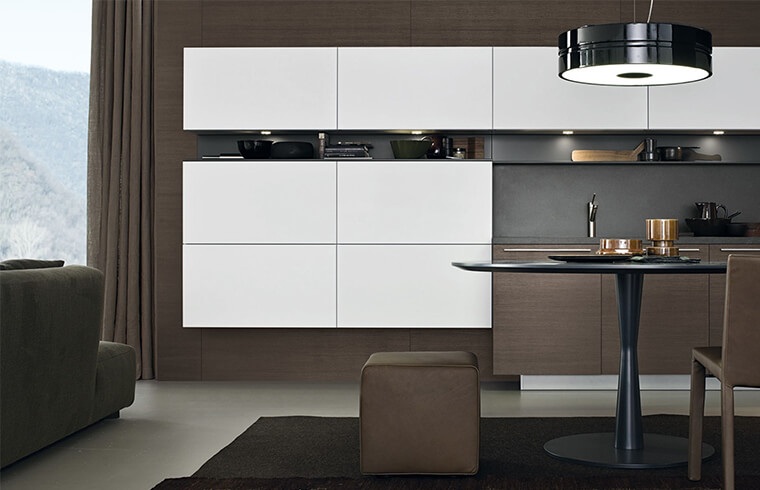 Wood Melamine With White Lacquer Kitchen Design