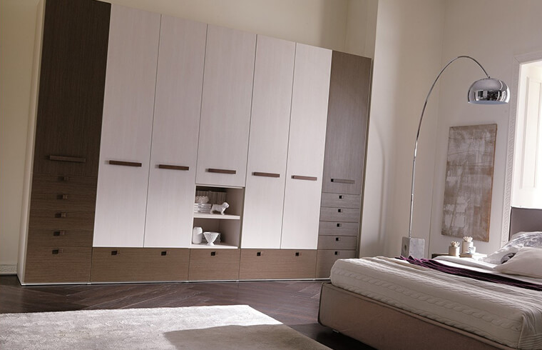 Modern Melamine Door Wardrobe Cabinet With Open Cabinet