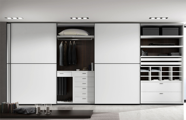 Sliding High Gloss White Door Wardrobe