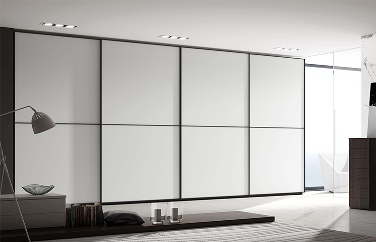 Sliding High Gloss White Door Wardrobe