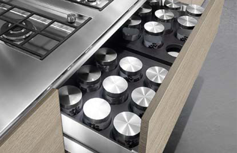 Wood Veneer Grain Custom Kitchen Cabinet