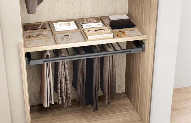 Pure Color With Wood Handle Swing Door Closet Wardrobe