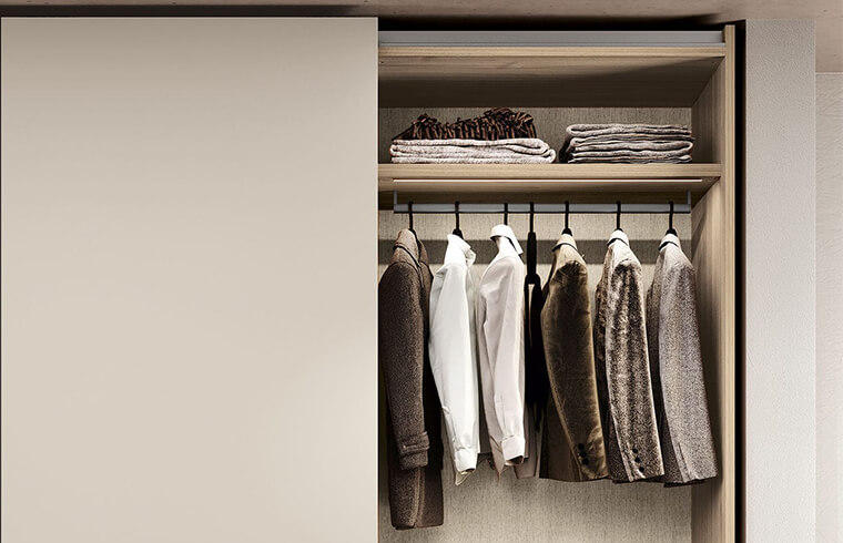 Pure Color With Wood Handle Swing Door Closet Wardrobe