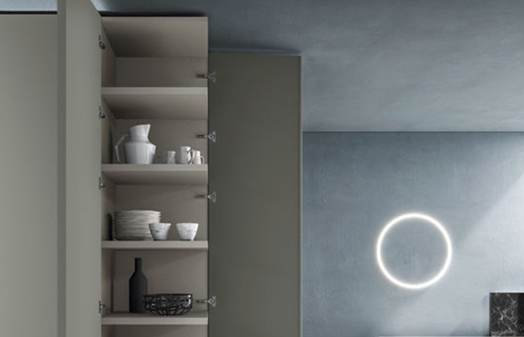 Gray Door Finish Corner Wardrobe