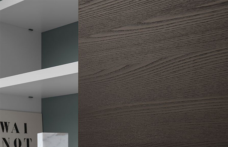 Wood Veneer Finish With White Shelves Bookcase Furniture