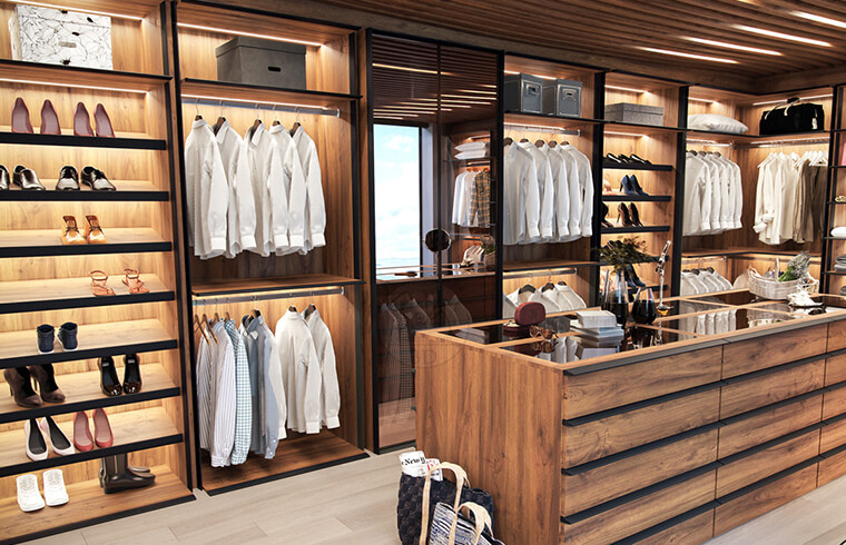 Modern Luxury Wood Melamine Walk-in Wardrobe