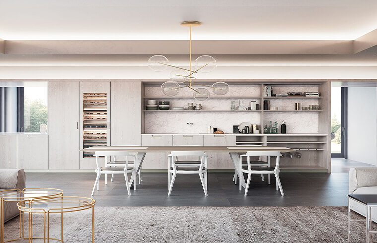 Textured Style Melamine Material Wood Grain Kitchen Cabinets