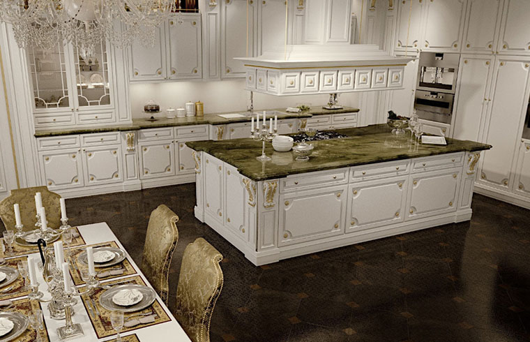 Classical White Solid Wood Kitchen Cabinet Classical White Solid Wood Kitchen Cabinet