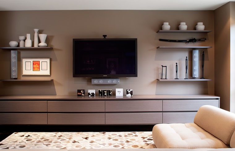 Modern Melamine Finish Drawer TV Cabinet