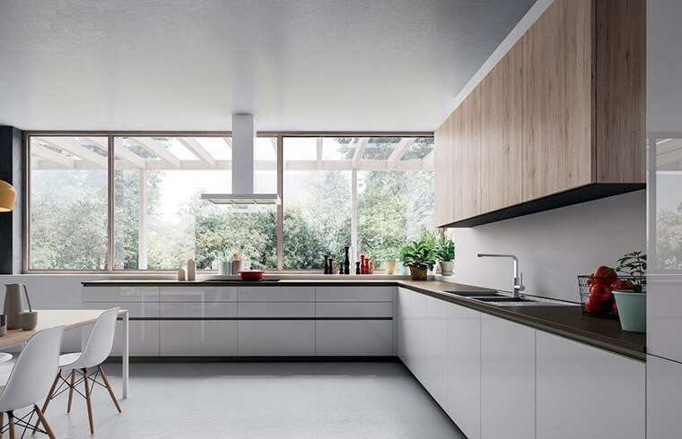 Kitchen mixed White Lacquer Color