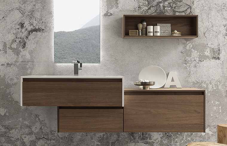 Modernes Waschtischdesign aus Holzlaminat