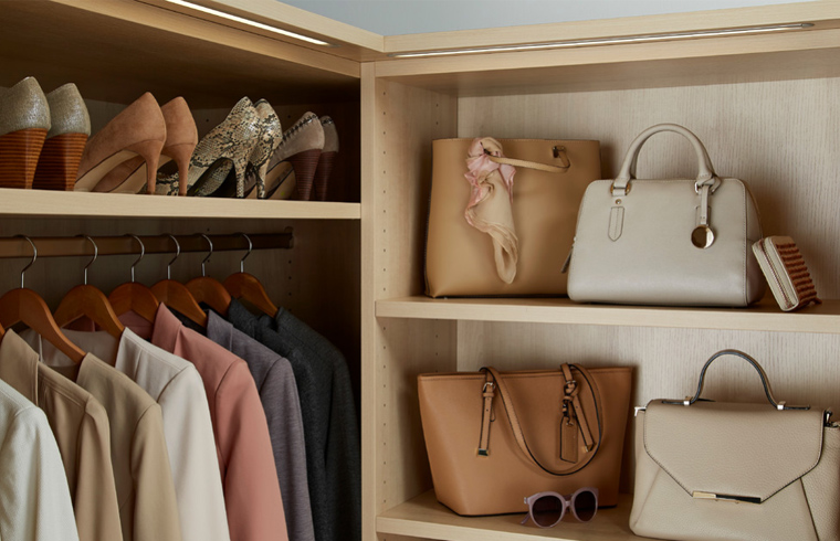 Wood Grain Melamine Walk In Closet