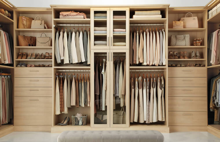 Wood Grain Melamine Walk In Closet
