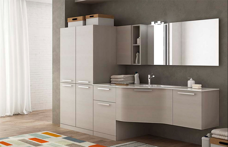 Sample White Matt Finish Lacquer With Blum Accessory Laundry Cabinet