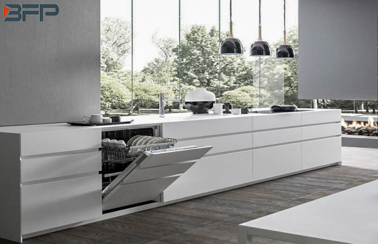 Modern Customized White Matt Finish Lacquer Wooden Kitchen Cabinets