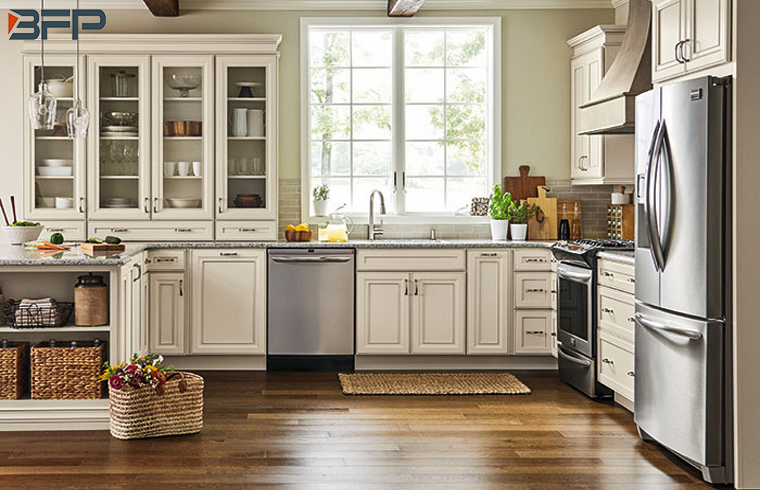 עיצוב כפרי בסגנון אירופאי לבן עץ כפרי ארונות מטבח