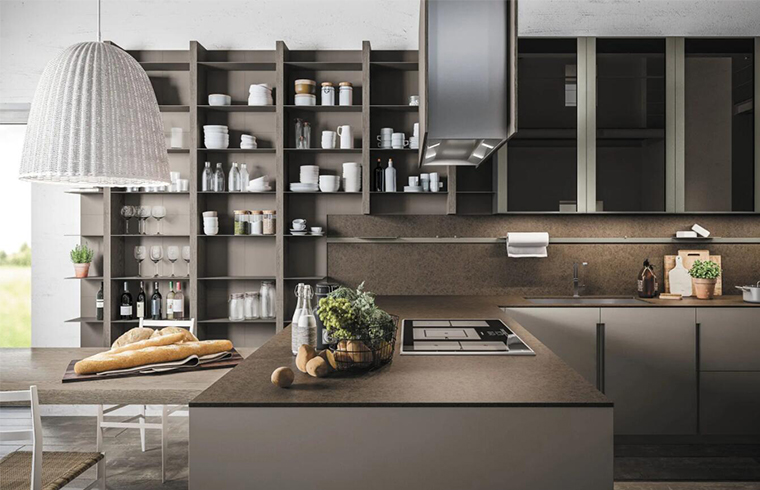 Luxury Modern Customized Unique Laminated Kitchen Cabinets With Glass Door