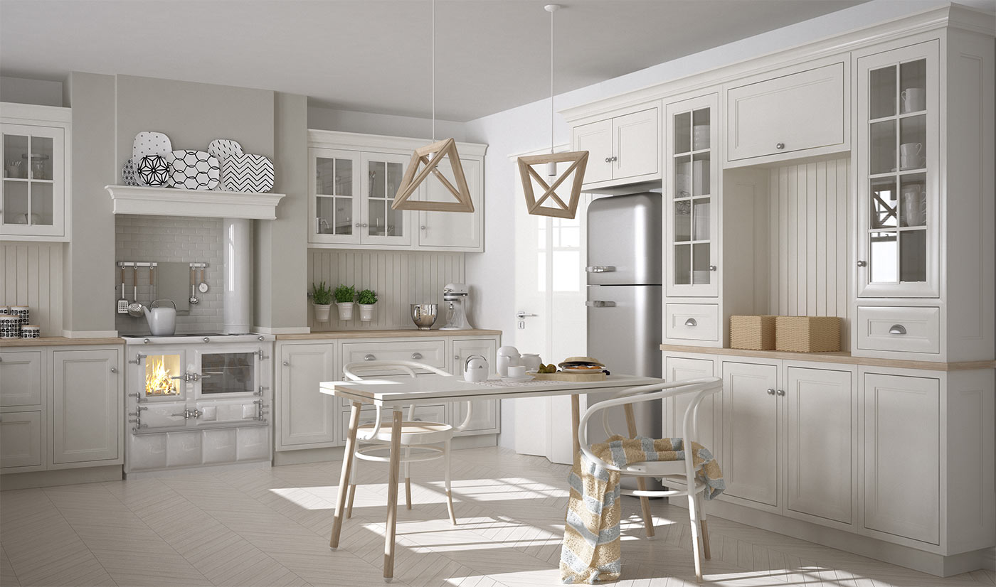 Transitional Style Matt White Lacquer Shaker Customized Kitchen Cabinets 