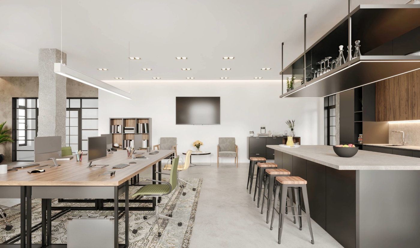 Modern Lacquer Matte Grey Kitchen Cabinet With Island